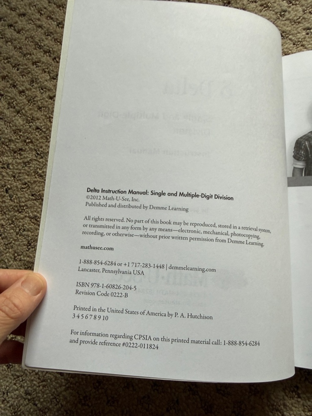 Math-U-See Delta Single and Multiple-Digit Division Instruction Manual - Picture 3 of 4
